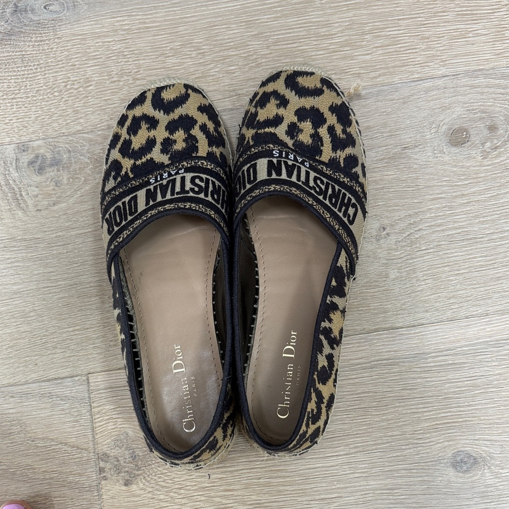 Dior Leopard Print espadrille flats  42